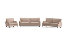 Howard Classic Sofagruppe 3,5-seter+3-seter+Lenestol - Mørk beige sofagruppe Beige