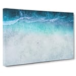 Beach In The Maldives Painting Modern Art Canvas Wall Art Print Ready to Hang, Framed Picture for Living Room Bedroom Home Office Décor, 24x16 Inch (60x40 cm)