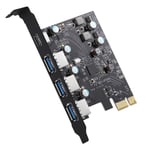 PCI-E to USB 3.0 Card Type C(1) USB A(3 ) Without Additional  Supply PCI8656