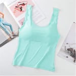 MAZS Tank Top Women Seamless Ice Silk Vest Crop Tee Padded Sexy Girls Camisole Lingerie Sleep