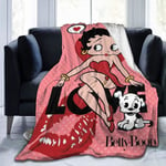 Betty Boop Flanell Fleece Filt, All Season Filt Till Säng, Soffa, Bil -w226 60x50in 150x125cm
