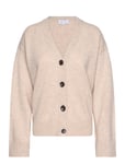 V-Neck Wide Cardigan Beige Davida Cashmere