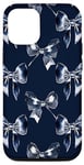 iPhone 12/12 Pro Colorful Navy Blue Silver White Ribbon Bow Aesthetic Case