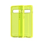 Tech Enterprises Protective Samsung Galaxy S10 Case Thin Patterned Back Cover with FlexShock - Evo Check - Neon Yellow