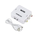 WHITE -Adaptateur Composite vidéo HD 1080P compatible HDMI vers AV RCA CVSB L-R,boîtier convertisseur,prise en charge NTSC PAL