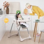 Foldable Convertible Baby High Chair with Adjustable Height and Removable Tray