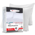 Guardmax Lot de 4 protège-oreillers imperméables Anti-punaises de lit | Housses hypoallergéniques à Fermeture éclair | Taille Standard (50,8 x 66 cm)