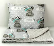 2 pc blanket set for cradle bedside crib pram wooden crib bears grey boy dimple