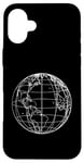 Coque pour iPhone 16 Plus World Globe Line Art Carte planète Terre Atlas Voyage