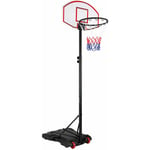 Panier de basket sur pied avec roulettes réglable hauteur 179 à 209cm mobile jeu extérieur ballon enfant adulte 30kg de sable ou 25 L d'eau