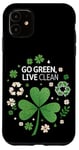 Coque pour iPhone 11 Go Green - Live Clean - Trèfle amoureux de la nature