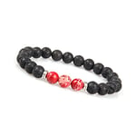 GD GOOD.designs EST. 2015 Bracelet de perles de chakra en pierre de lave pour hommes - Bracelet en pierre naturelle avec perles de lave noires I UnisizBude Bracelet énergétique hommes