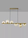 John Lewis Champagne Bubble Glass Bar Ceiling Light, Champagne/Warm Brass