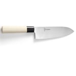 Japanilainen Santoku-veitsi puukahvalla 165 mm, teräs