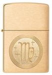 Zippo – Virgo Emblem – Brass Brushed – Essence Briquet Coupe-Vent, Rechargeable, dans Une boîte Cadeau de Haute qualité 60006103