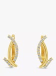 Milton & Humble Jewellery Pre-Loved 18ct Yellow Gold Diamond Curved Bars Clip-On Earrings