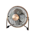 PRENDELUZ Mini ventilateur de bureau en bronze série Bulerias, mini ventilateur 2,5 W 5 V orientable, ventilateur pratique, alimentation USB.