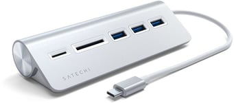 Satechi USB-C Aluminium USB 3.0 Hub & Card Reader - Sølv