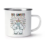 Yeti Confetti Retro Enamel Mug Cup - Funny Animal Camping