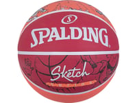 Spalding Street Sketch Dribble Basketball Rød Størrelse 7