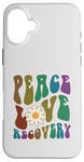 iPhone 16 Plus Groovy PEACE LOVE RECOVERY Therapy Clean Sober NA Nurse Case