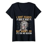 Womens Irish Dogs Dad I Don't Always Bark At Night Irish Wolfhound V-Neck T-Shirt