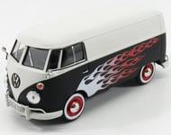 MOTOR MAX, VOLKSWAGEN Type 2 T1 van custom garage Noir et blanc, échelle 1/24...