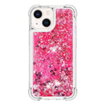 Trolsk Liquid Glitter Deksel - Hjerter (iPhone 15) - Rosa