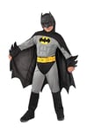 Ciao- Batman Costume déguisement garçon Original DC Comics avec Muscles rembourrés, Boys, Caricature, 11701.8-10, Grey, Black, 8-10 Ans