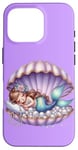 Coque pour iPhone 16 Pro Sirène Lilas Violet Sleepy Coquillage Sous L'eau