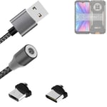 Câble de données pour Doogee S96 GT avec adaptateur USB de type C et Micro-USB