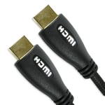 2m WHITE LED HDMI CABLE Ethernet TV Monitor PC Computer Video Console Xbox PS4