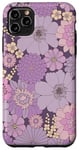 Coque pour iPhone 11 Pro Max Motif floral esthétique violet lavande