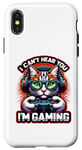 Coque pour iPhone X/XS Chat gamer rétro avec casque : Can't Hear You, I'm Gaming!