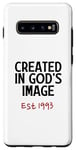 Coque pour Galaxy S10+ Créé à l'image de Dieu est né en 1993, âge, foi et anniversaire