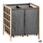 Tvättkorg Brun Grå Trä 30 L x 2 33 x 60 x 59,5 cm (12 antal)