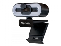 Verbatim AWC-02 - Webbkamera - färg - 2560 x 1440 - 1080p, 2K - ljud - USB 2.0