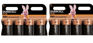 8 x Duracell D Cell Batteries Plus Power Alkaline LR20, MN1300, MX1300 UK Stock