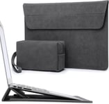 13 Pouces Housse Pour Ordinateur Portable Avec Stand Réglable Pour Macbook Pro 13 M2 M1 2024-2016, Macbook Air 13 M3 M2 M1 2024-2018, Ipad Pro/Air 13, Surface Pro, Avec Pochette, Gris Sidéral