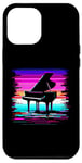 Coque pour iPhone 12 Pro Max Piano Glitch - Amateur d'instruments de piano vintage