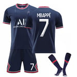 Fotbollskläder för barn Fotbollströja Träningströja Mbappe Vuxna Barn fotbollströjor Blå Goodies Uppdatering av säsongen Blå Blue 20（5-6Years）