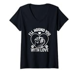 Womens I'll Hound You With Love Otterhounds Otterhound Dog V-Neck T-Shirt