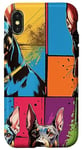 Coque pour iPhone X/XS Design pop art de chien Doberman cool pour les propriétaires et les fans de chiens