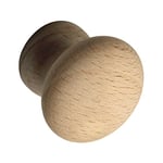 ALLES IM GRIFF Hemera Bouton de meuble en bois de hêtre brut Ø 45 mm Profondeur 29 mm