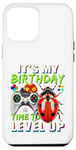 Coque pour iPhone 12 Pro Max It's My Birthday Ladybug Time to Level Up Jeu vidéo