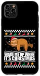 Coque pour iPhone 11 Pro Max RÉVEILLE-MOI QUAND C'EST NOËL ! Meme Sloth Santa Ugly