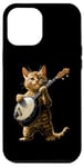 Coque pour iPhone 14 Plus Orange Cat Tabby Joueur de banjo Bluegrass