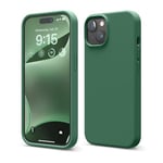 elago Liquid Silicone Case Compatible with iPhone 15 Case, Premium Silicone, Full Body Protective Cover [4 Layer Shockproof Structure], Anti-Scratch Soft Microfiber Lining (Alpine Green)