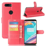 Oneplus 5T      Pu Wallet Case    [Red]