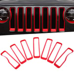 HKPKYK pour Jeep Wrangler JL 2018, Couverture de Grille de calandre Avant de Voiture Garniture de Cadre Anneau Style Accessoires extérieurs Autocollants ABS 7 pièces/Ensemble